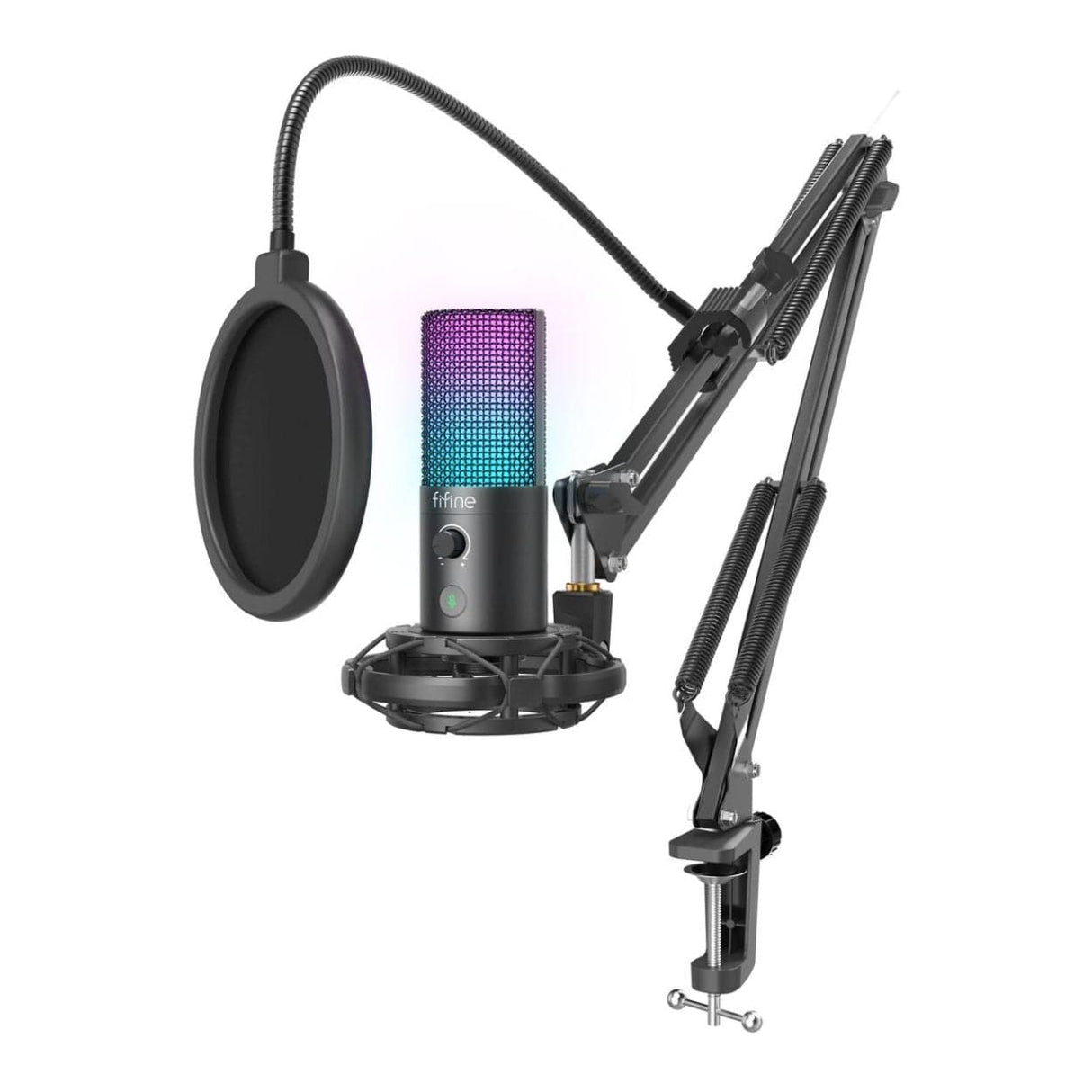 Fifine T669 Pro3 RGB Microphone with Pop Filter and Boom Arm Stand FF-T669-PRO3