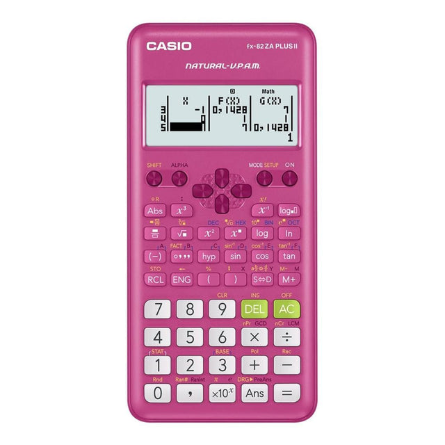 Casio fx-82ZA PLUSII Standard Scientific Calculator Pink