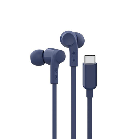 Belkin SoundForm USB-C Wired Earbuds with Adjustable Volume Limiter Blue G3H0002HQBLV2