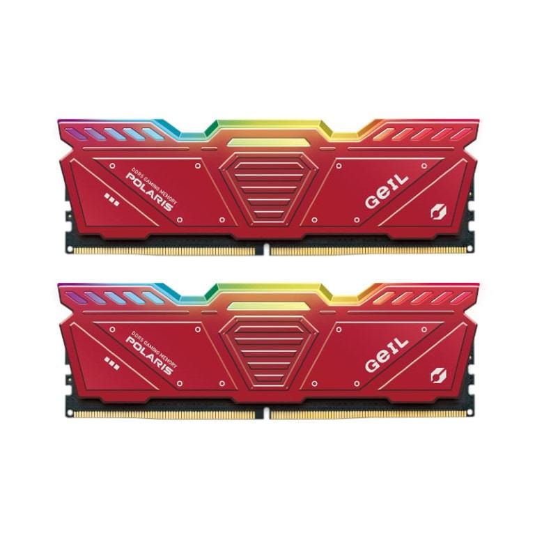 GeIL Polaris RGB OC 32GB 6000MHz DDR5 DIMM 2 x 16GB Kit Gaming Memory Module Red GAOSR532GB6000C38ADC