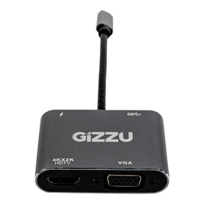 Gizzu 4-in-1 Type-C to HDMI/VGA/USB3.0 Hub GAPCHVUPD