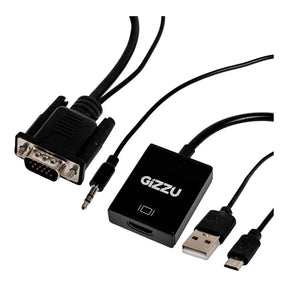 Gizzu 1080P VGA to HDMI Adapter with Audio GAPVHA