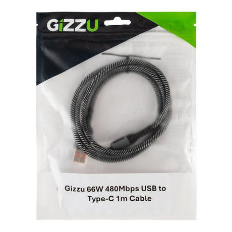 Gizzu 1m 66W 480Mbps USB to Type-C Charging Cable GCPU2C060048G-01