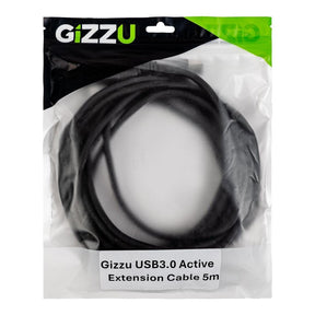 Gizzu USB 3.0 Male to Female Active Extension Cable 5m Black GCPU3UE5A