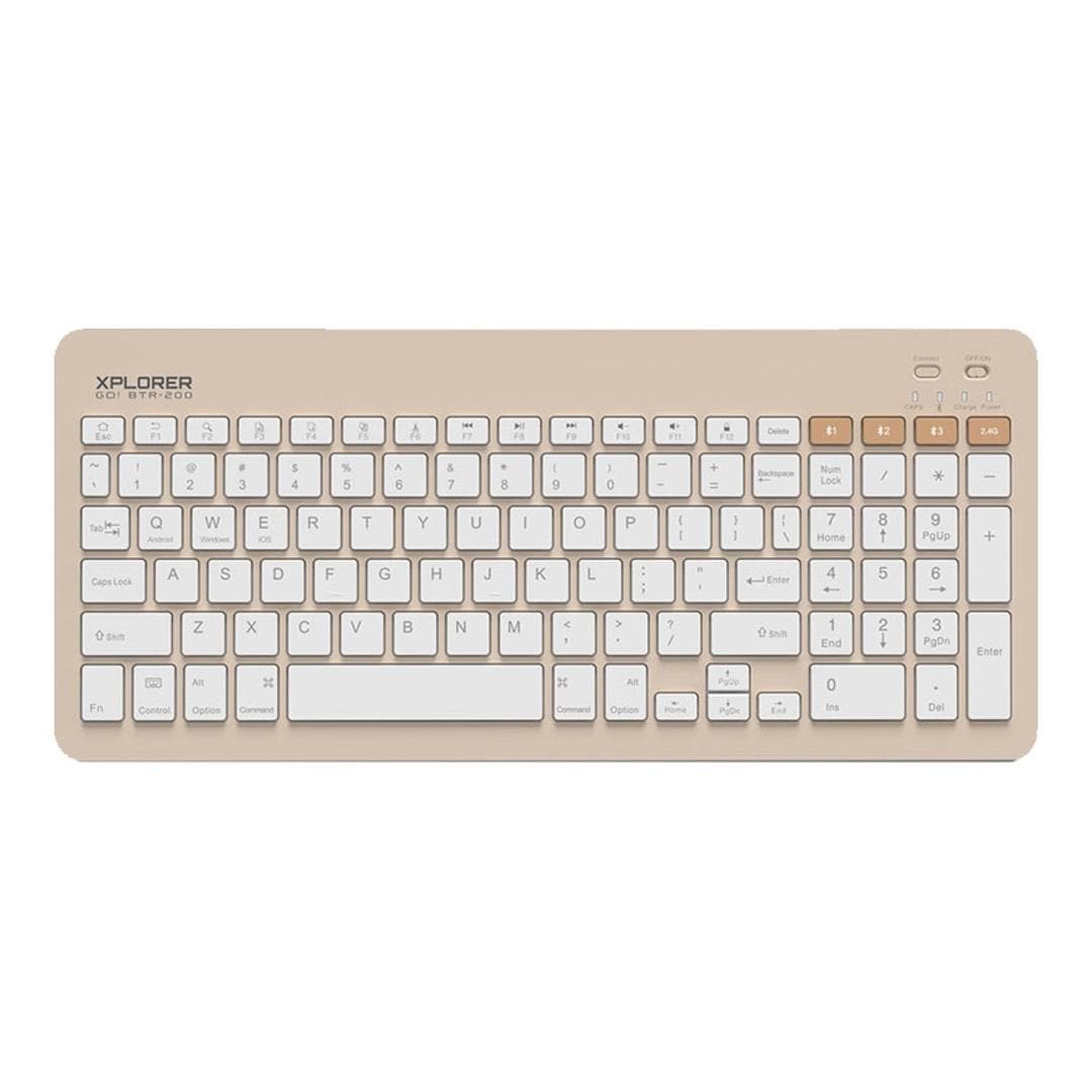 Alcatroz Xplorer Go! BTR-200 Bluetooth and Wireless Keyboard Sand GOBTR200SND