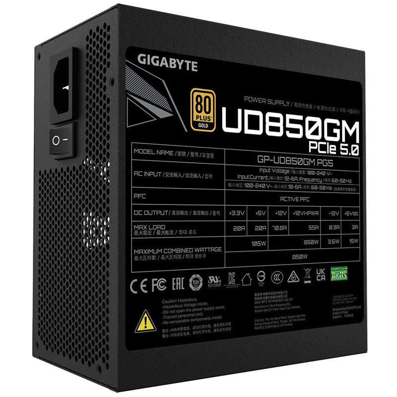 Gigabyte UD850GM PG5 80 PLUS Gold 850 W Power Supply Unit GP-UD850GM PG5