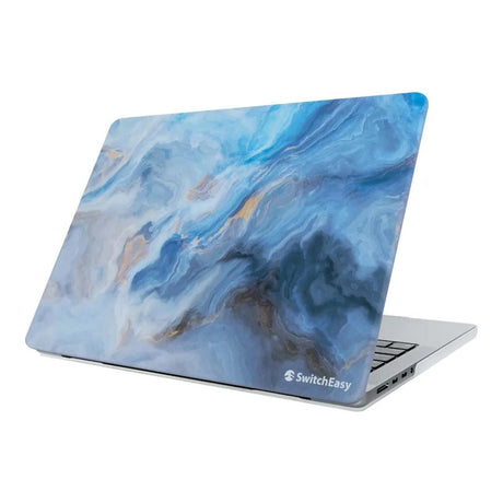 SwitchEasy Artist Marble 13-inch Hard Shell Case for MacBook Pro 2016–2022 Marine Blue GS-105-120-296-223