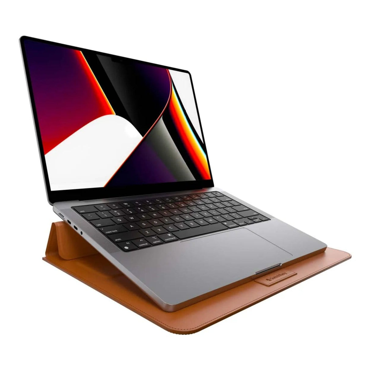 SwitchEasy EasyStand 14-inch Leather Notebook Sleeve Stand - Saddle Brown GS-105-232-201-146