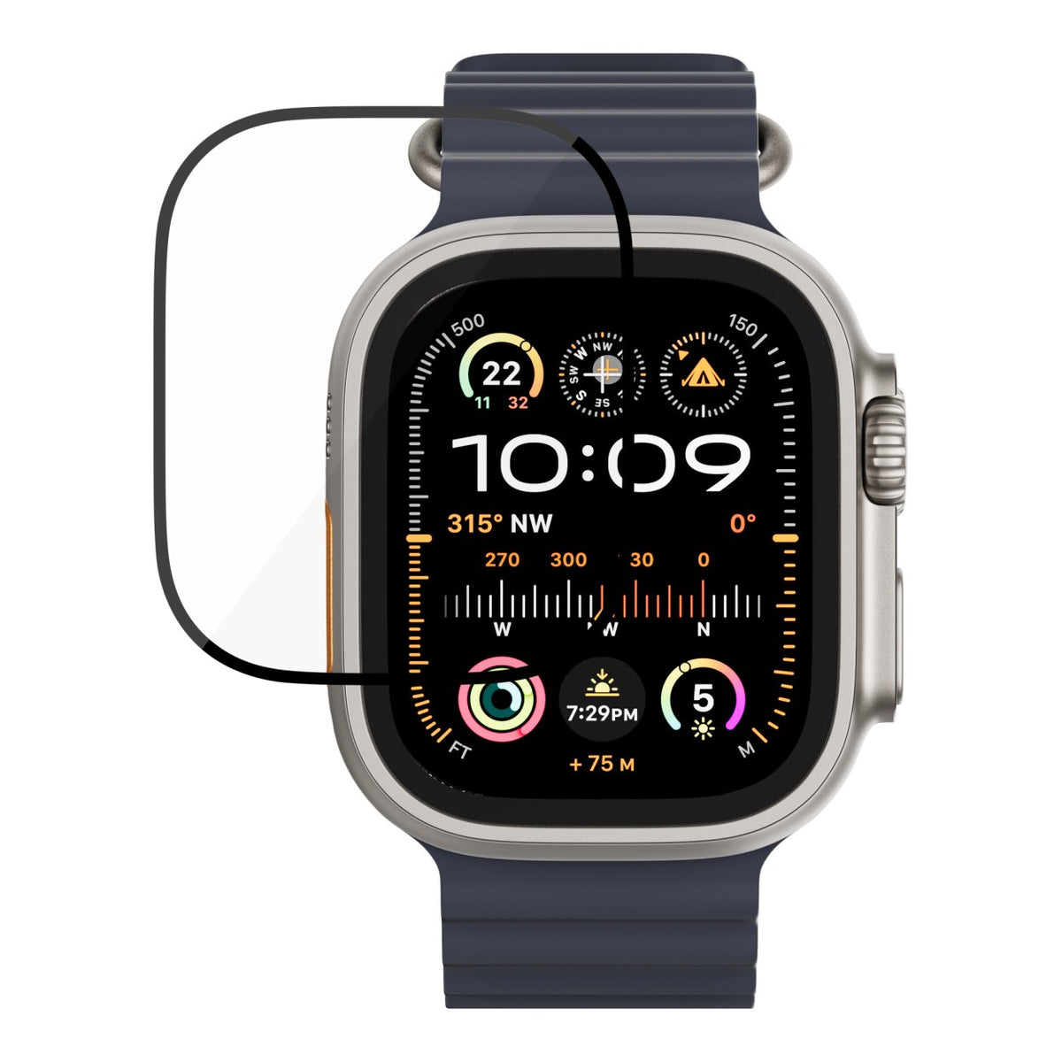 SwitchEasy SHIELD 3D Full Screen Protector for Apple Watch Series 8 / 7 45mm GS-107-228-282-65