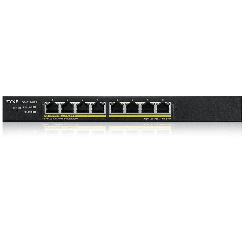 Zyxel GS1915 L2 Gigabit Ethernet 10/100/1000 PoE Managed Switch GS1915-8EP