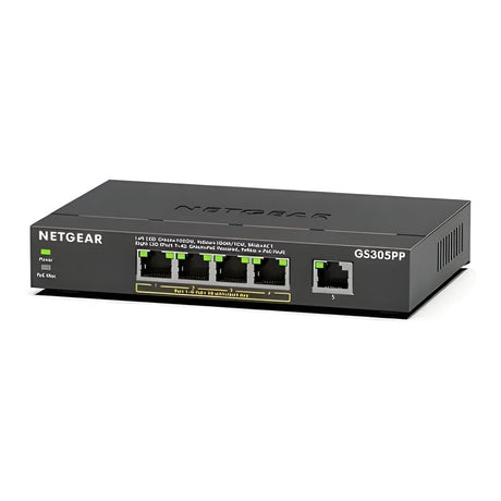 Netgear GS305PP Unmanaged Switch Gigabit Ethernet PoE Black GS305PP-300EUS