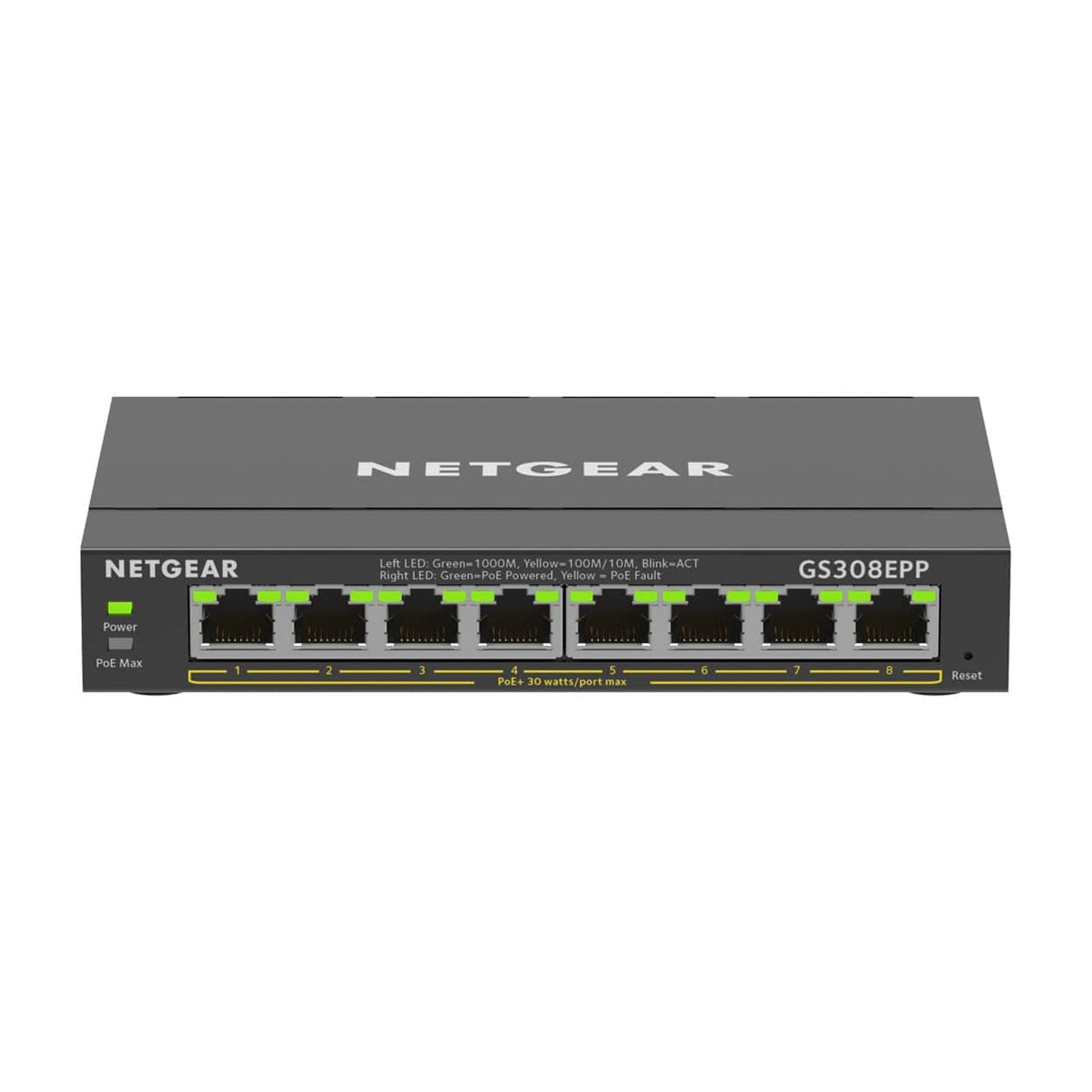 Netgear GS308EPP Managed Switch L2/L3 Gigabit Ethernet PoE Black GS308EPP-100PES