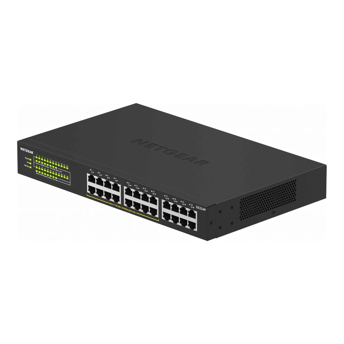 Netgear GS324P 24-port PoE+ Essentials Gigabit Ethernet Unmanaged Switch with 16-Ports PoE+ 190W GS324P-100EUS