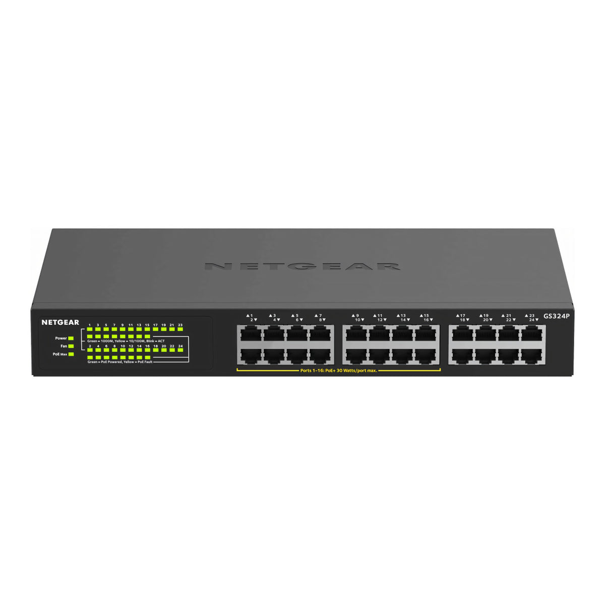 Netgear GS324P 24-port PoE+ Essentials Gigabit Ethernet Unmanaged Switch with 16-Ports PoE+ 190W GS324P-100EUS