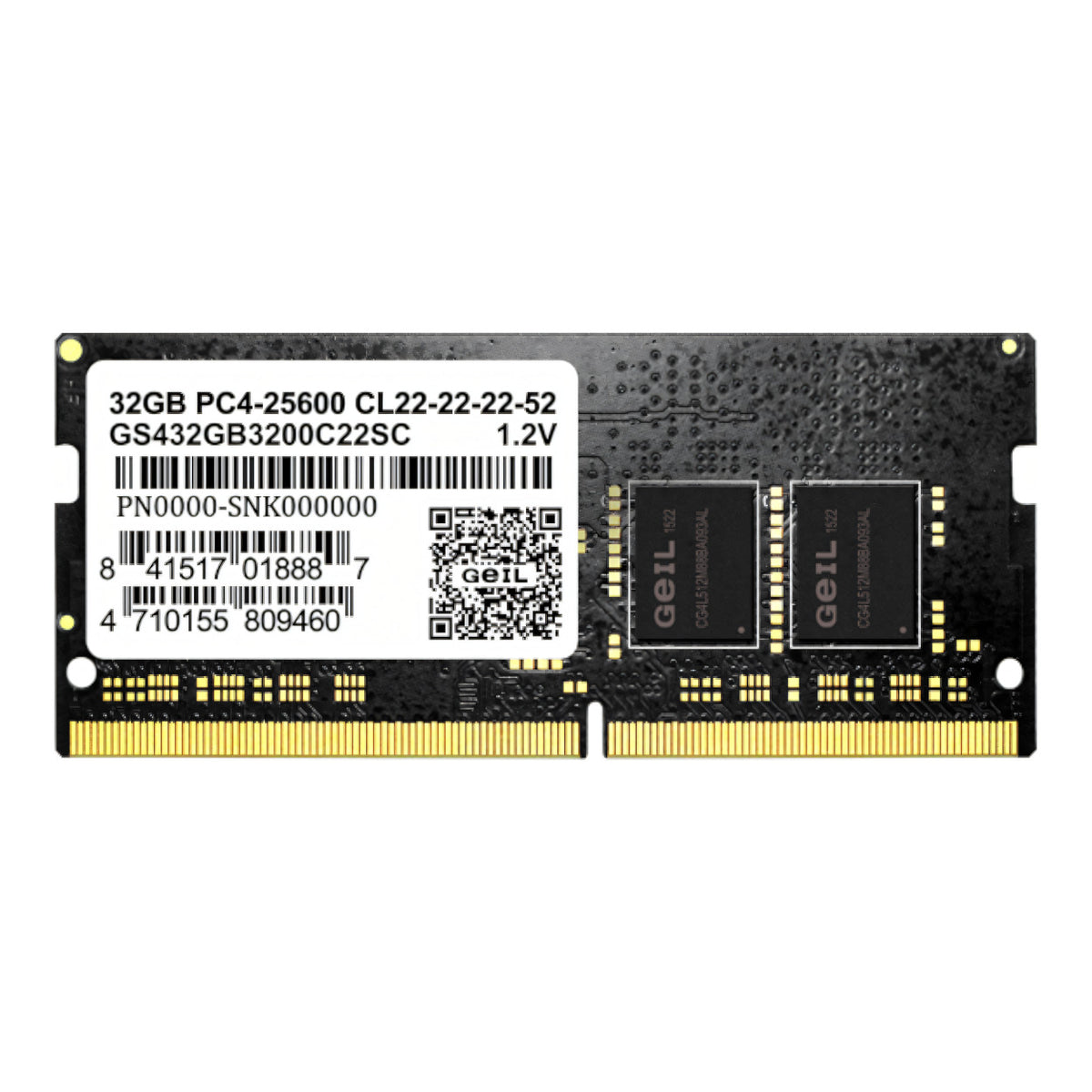 Geil Pristine GS432GB3200C22SC SO-DIMM Memory Module 32GB 1 x 32GB DDR4 3200MHz