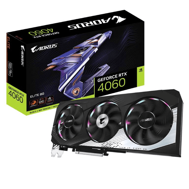 Gigabyte AORUS GeForce RTX 4060 ELITE 8GB GDDR6 Graphics Card GV-N4060AORUS E-8GD