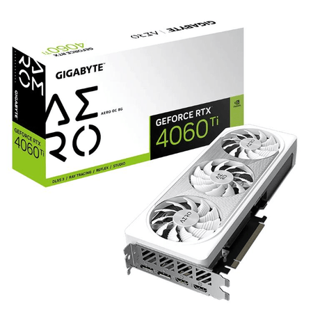 Gigabyte Nvidia GeForce RTX 4060 Ti AERO OC 8GB GDDR6 Graphics Card GV-N406TAERO OC-8GD