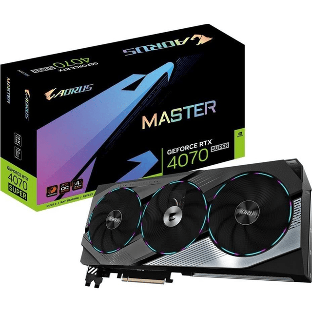 Gigabyte Aorus Nvidia GeForce RTX 4070 Super Master 12G 12GB GDDR6X Graphics Card GV-N407SAORUS M-12GD
