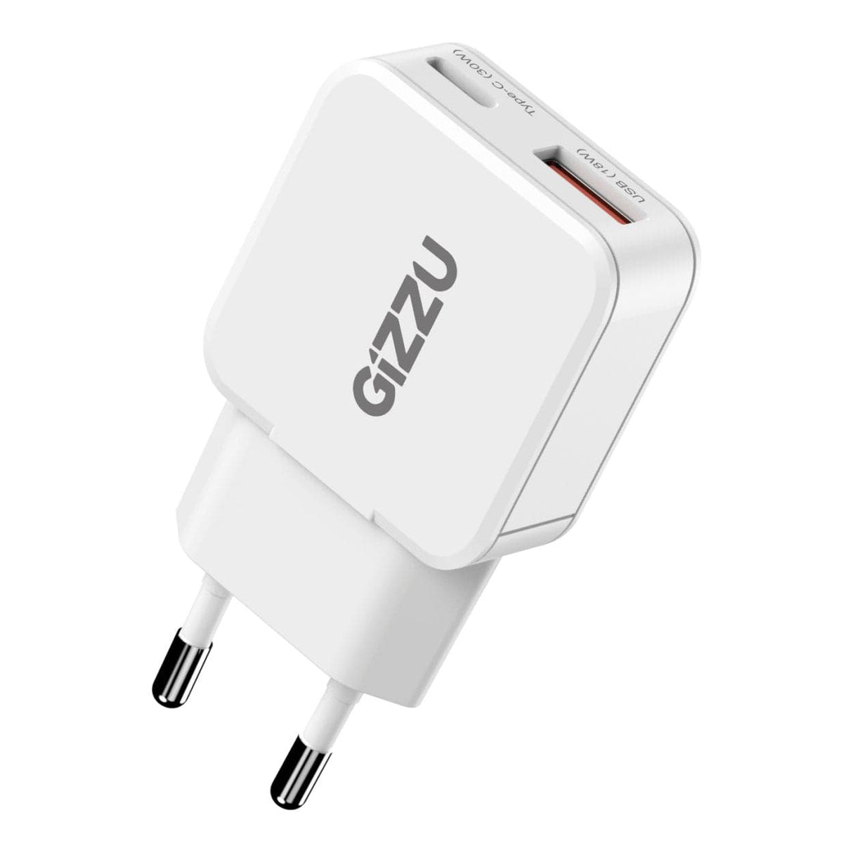 Gizzu 30W 2-port GaN Wall Charger White GWCCU30W
