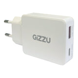 Gizzu 65W 2-port GaN Wall Charger White GWCCU65W