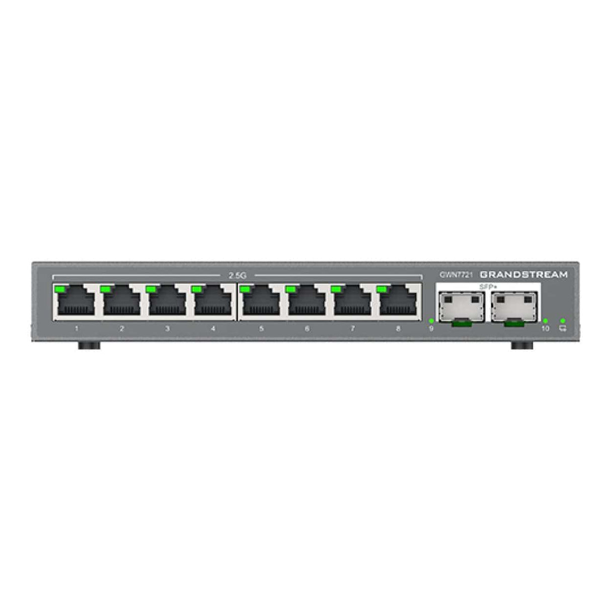 Grandstream Enterprise GWN7721 8-port Lite Cloud 2.5 Gigabit Managed Network Switch