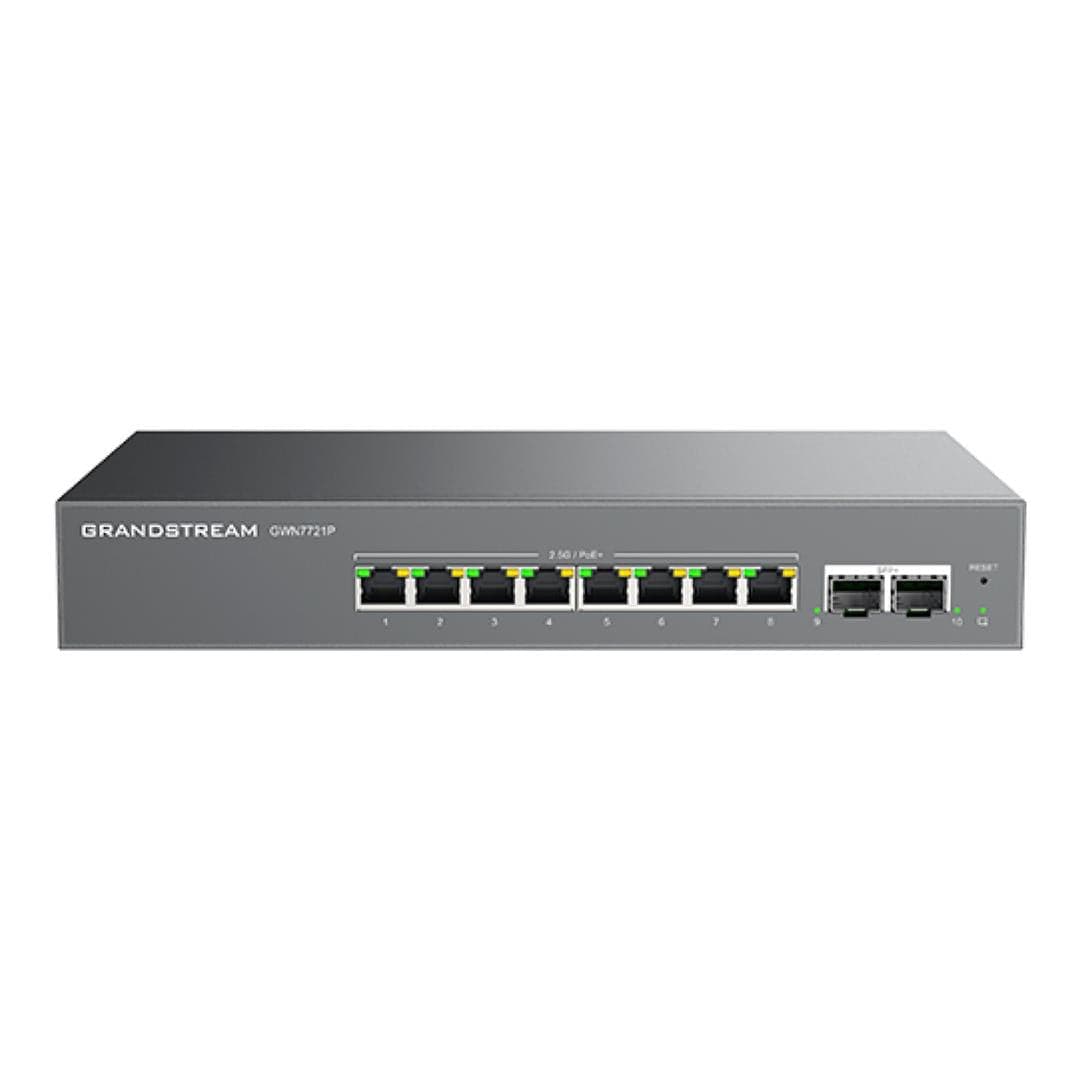 Grandstream Enterprise GWN7721P 8-port Lite Cloud 2.5GbE PoE Managed Switch