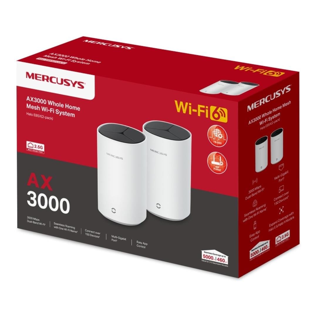 Mercusys Halo E85X AX3000 Wi-Fi 6 Whole Home Mesh System 2-pack