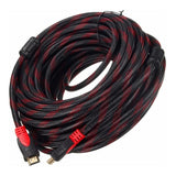 UniQue 30m Braided HDMI to HDMI Cable Black and Red HDMIBR-30M