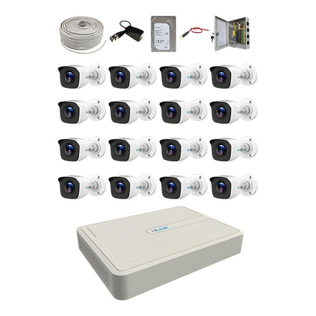 HiLook 16-ch DVR DIY Kit with 1TB SSD and 16x 2MP Bullet Cameras HIL-21602-1TBSSD