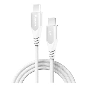 Huntkey 5A 100W Type-C Male to Male Cable 2m White HKCCC501503