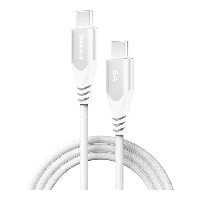 Huntkey 5A 100W Type-C Male to Male Cable 2m White HKCCC501503