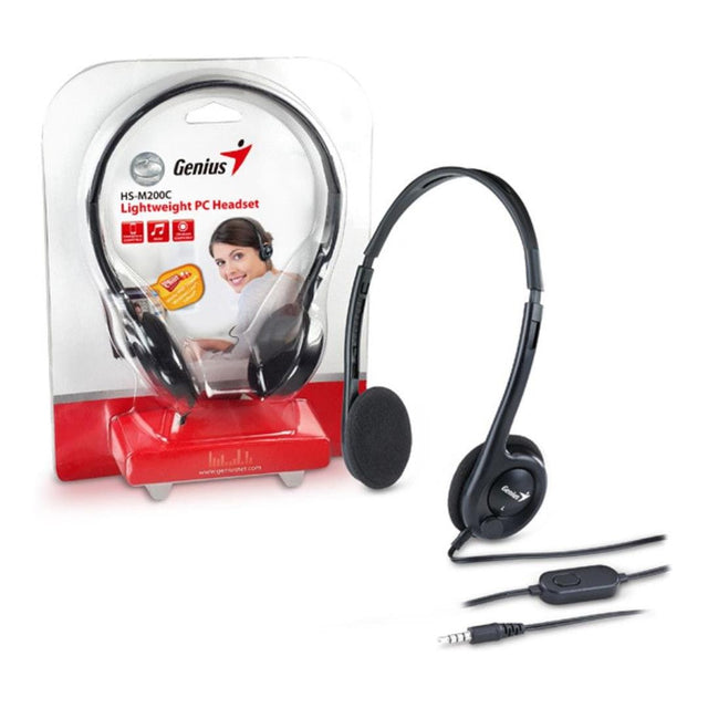 Genius M200C Single Jack Headset with Mic Black HS-M200C