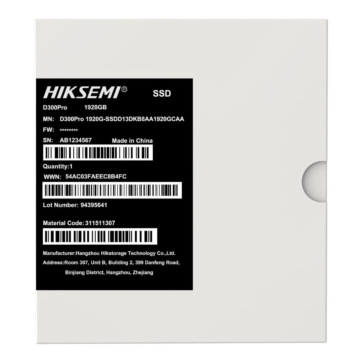 Hiksemi D300 Pro Tantalum Capacitor 1920GB SATA III Enterprise Internal SSD HS-SSD-D300-PRO-1920G