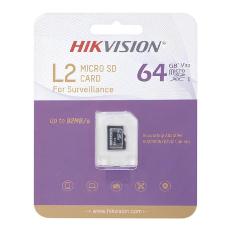Hikvision L2 V30 64GB Video Surveillance Class 10 MicroSD (TF) Card HS-TF-L2(STD)/64G