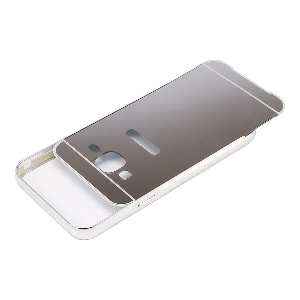 Tuff-Luv Metal Plating Bumper Case for Samsung Galaxy J1 Silver I14_9
