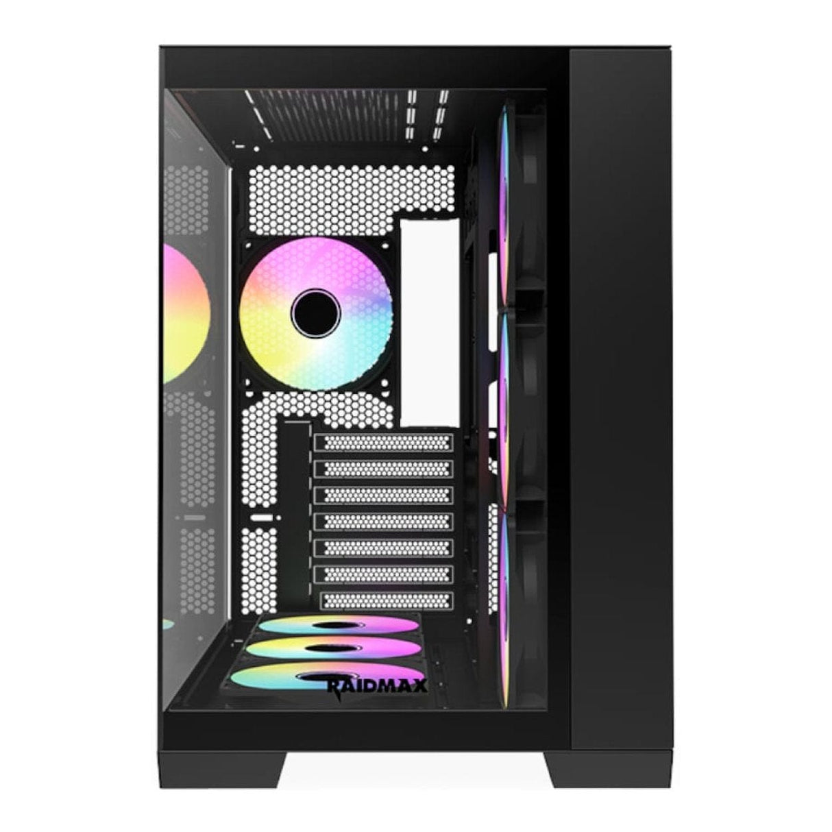 Raidmax I610 ARGB Mid-Tower Dual Chamber ATX Gaming PC Case Black I610TBS