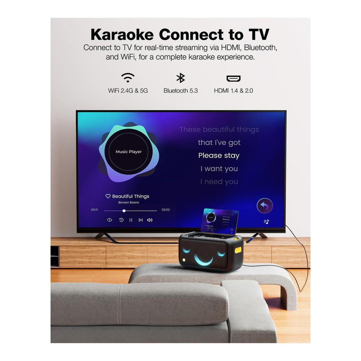 Ikarao Break X1 Smart Party Karaoke Machine IK-BREAKX1-BK