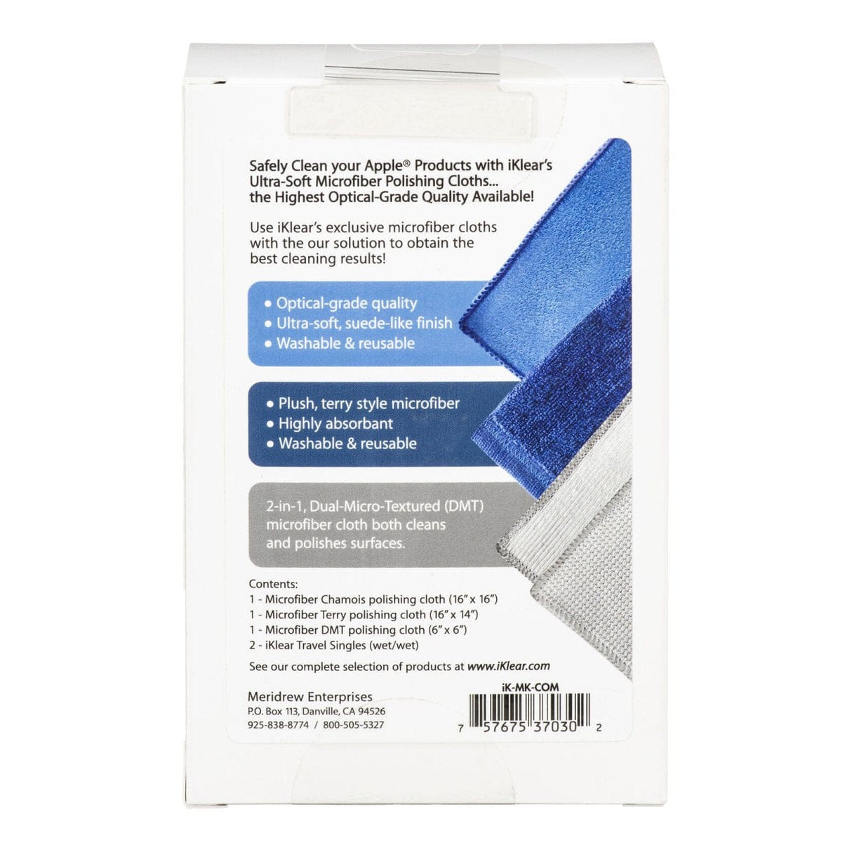 Meridrew iKlear Microfiber Chamois & Terry Polishing Cloth Combo IK-MK-COM