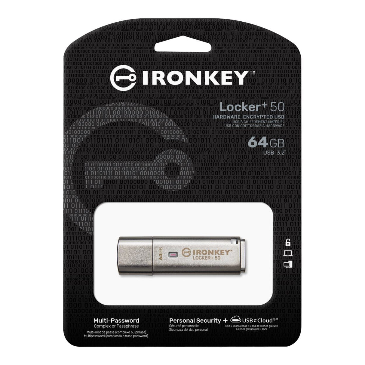 Kingston IronKey 64GB IKLP50 AES USB Flash Drive IKLP50/64GB