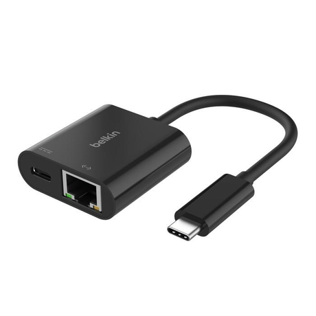 Belkin 2-in-1 Type-C Ethernet Adapter INC019BTBK
