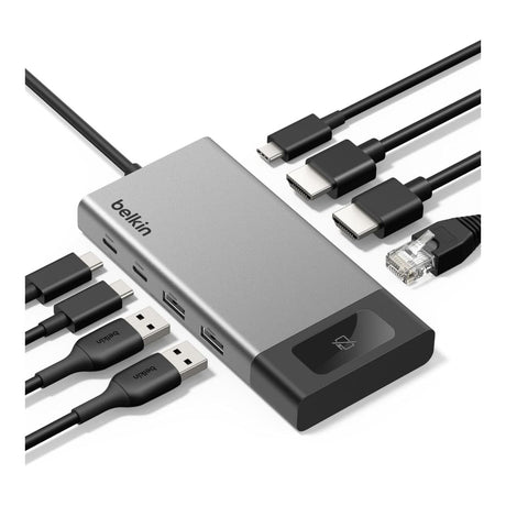 Belkin Connect 8-in-1 USB-C Dual HDMI Docking Station Silver INC027HQSGY
