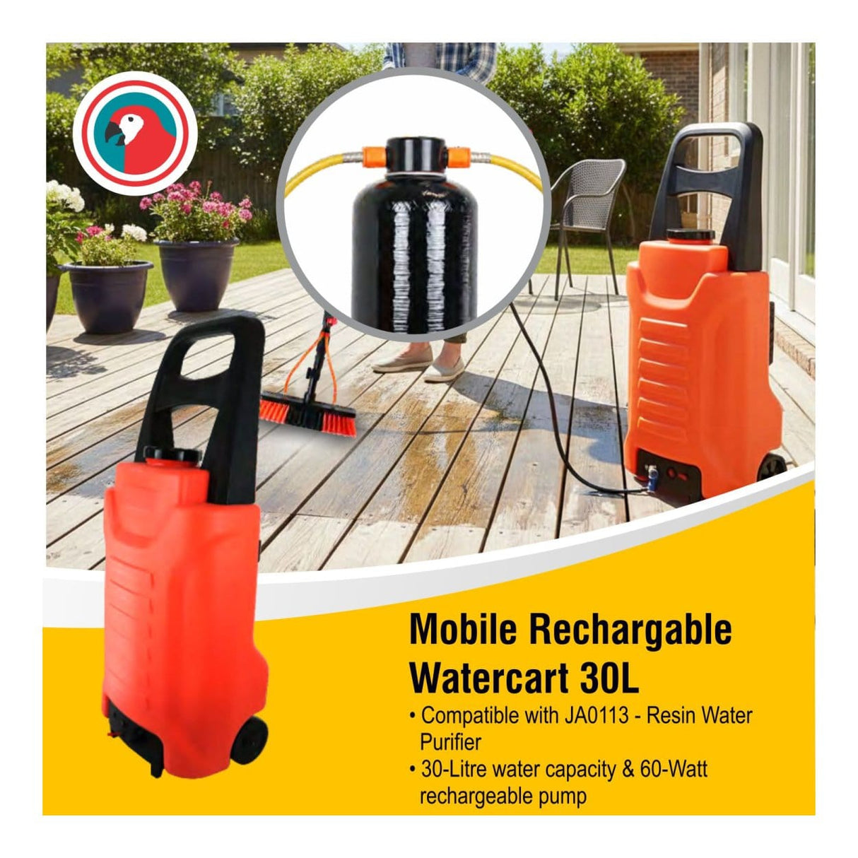Parrot 30L Mobile Rechargeable Watercart JA0114