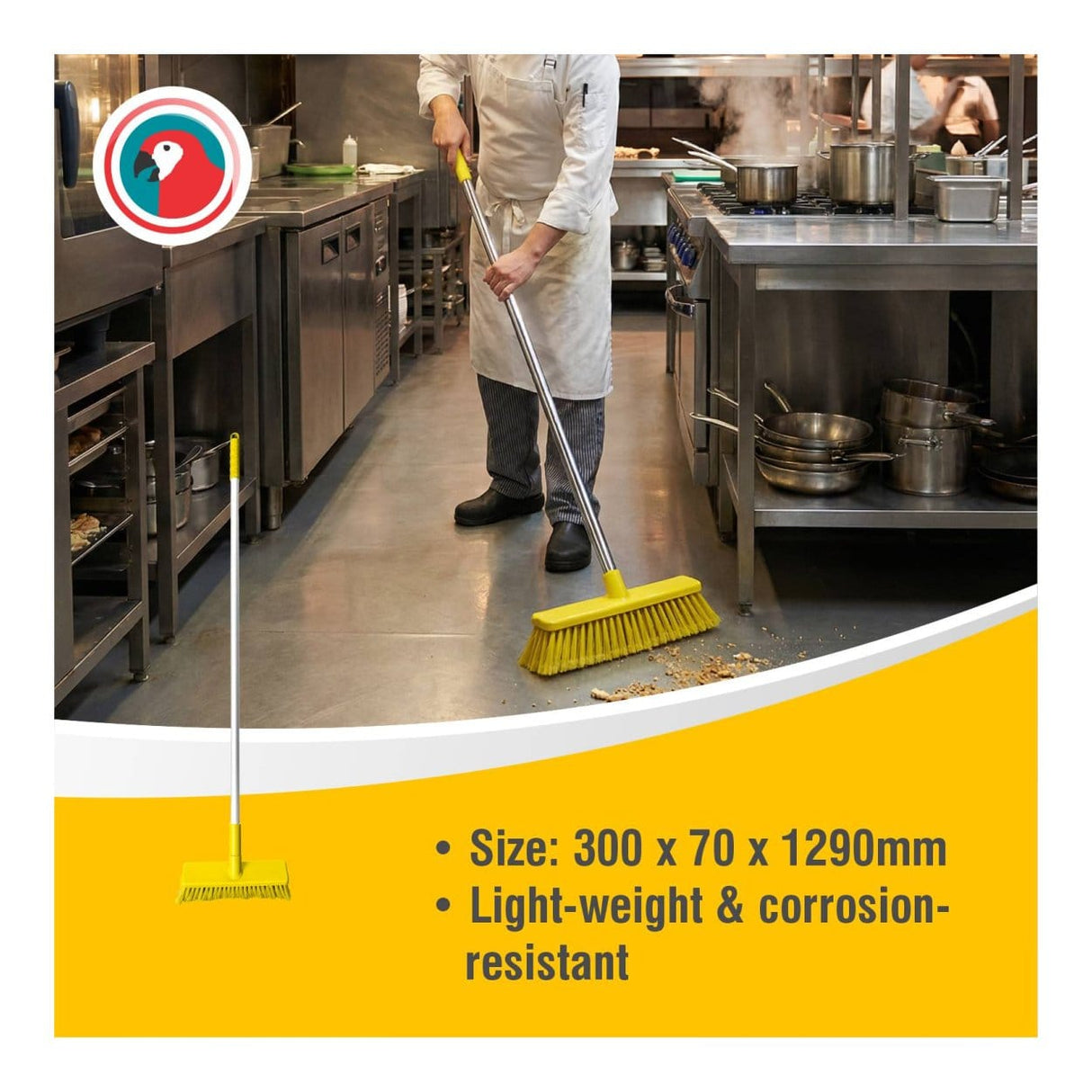 Parrot HACCP Hard Bristle Broom Yellow JA0342YC