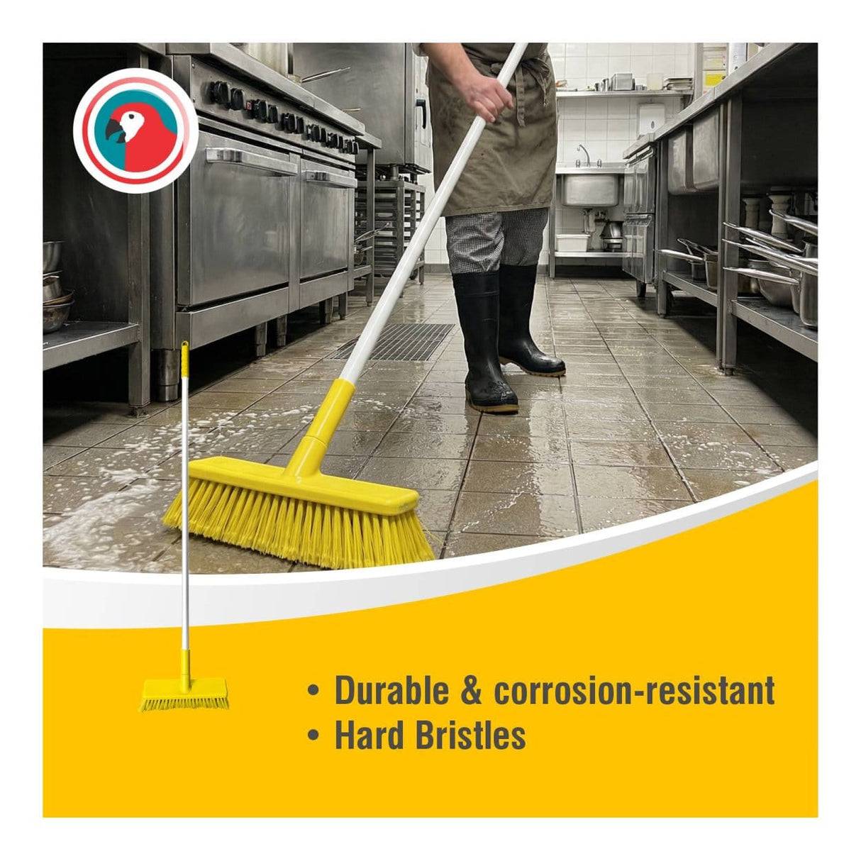 Parrot HACCP Hard Bristle Broom Yellow JA0342YC