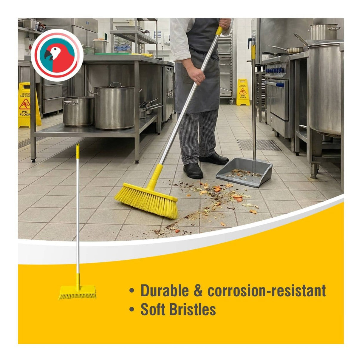 Parrot HACCP Soft Bristle Broom Yellow JA0342YCS