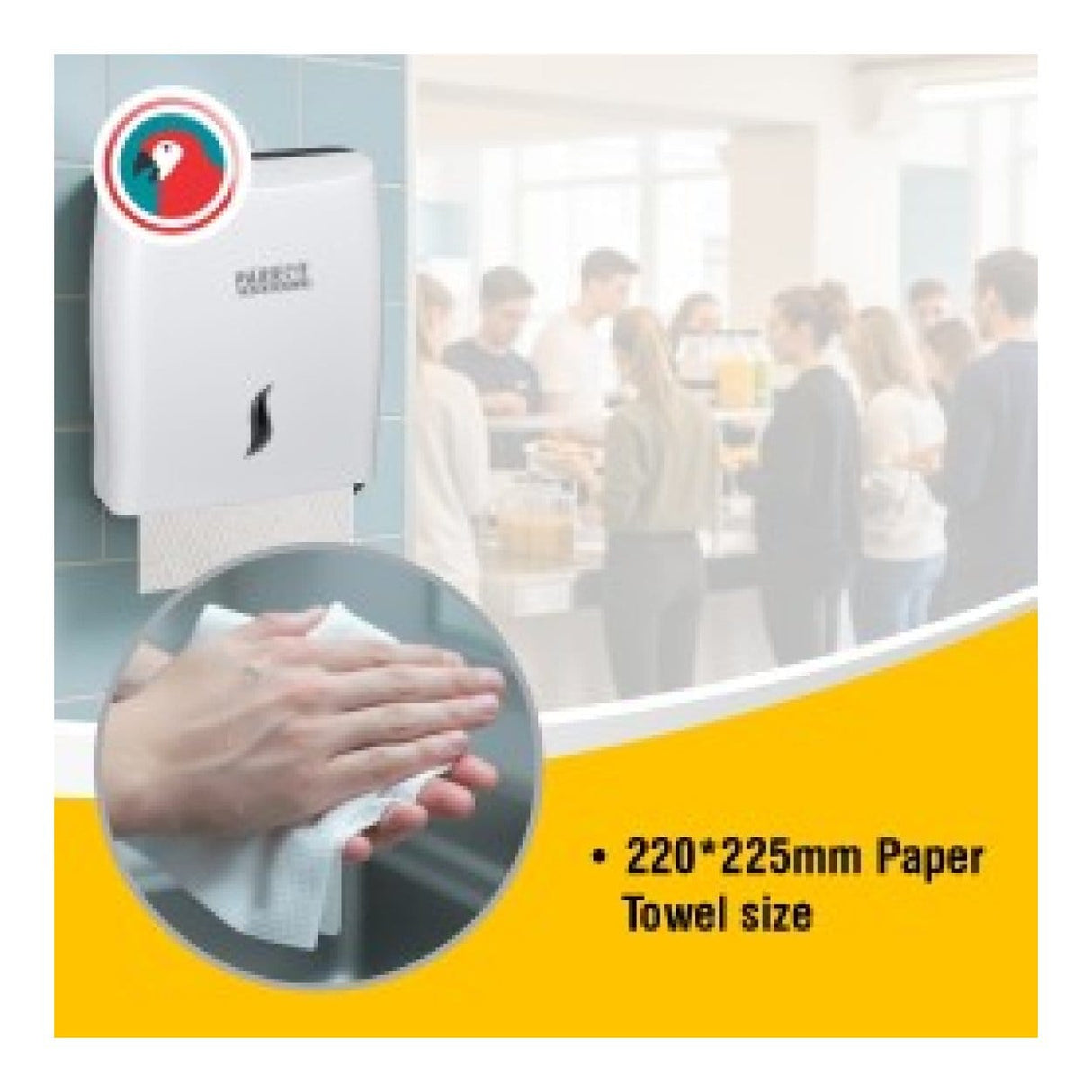 Parrot Wall Mounted Dispenser Paper Towels 10-pack of 200 Sheets Each JA0507HT