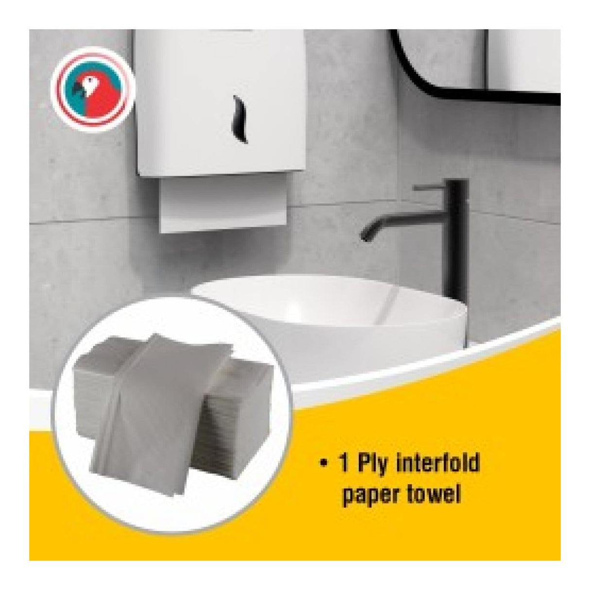 Parrot Wall Mounted Dispenser Paper Towels 10-pack of 200 Sheets Each JA0507HT