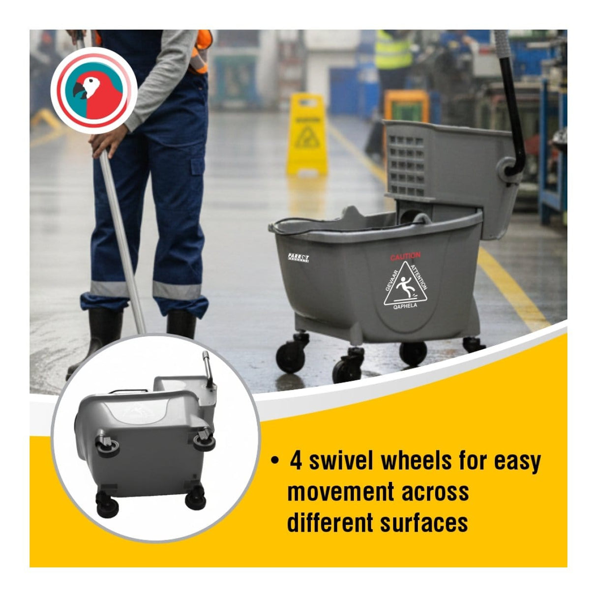Parrot 34L Janitorial Mop Wringer Trolley JA0709