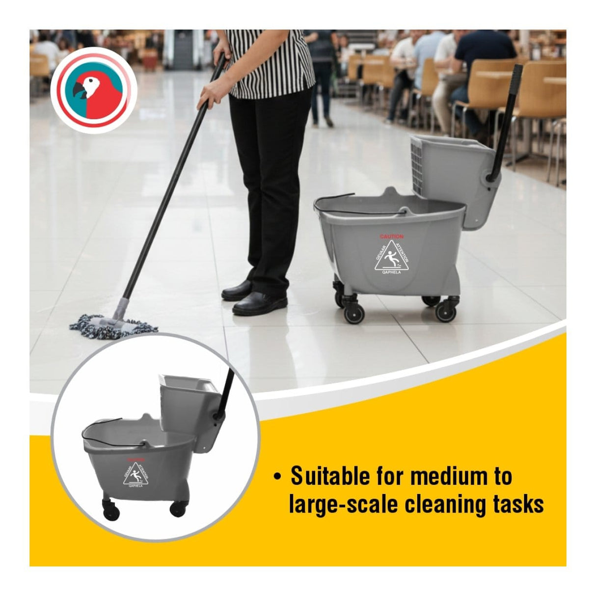 Parrot 34L Janitorial Mop Wringer Trolley JA0709