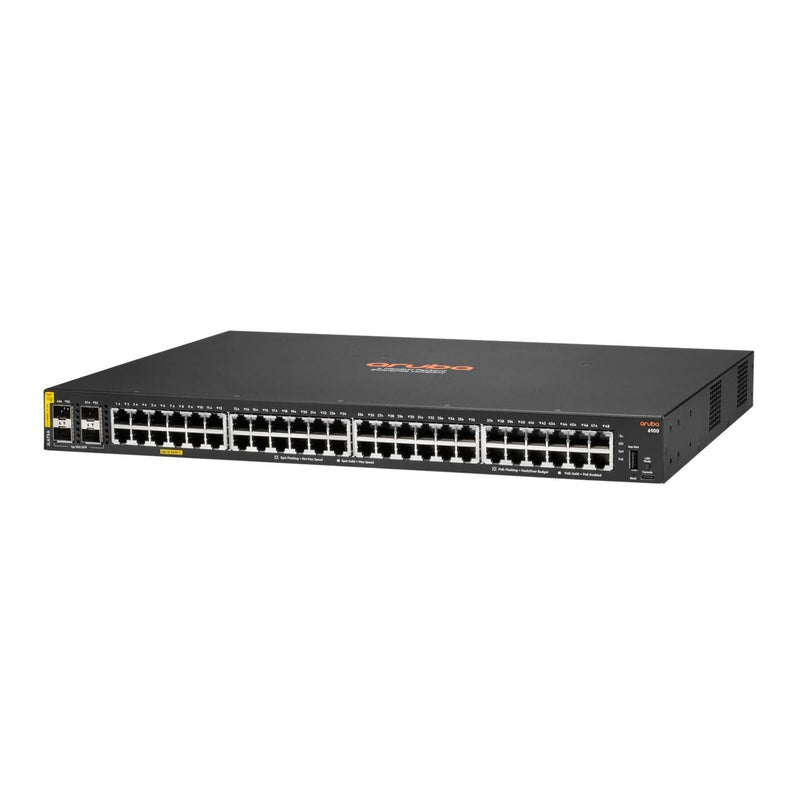 HPE Aruba 6100 48-port Class4 Managed L3 Gigabit Ethernet PoE Switch Black JL675A